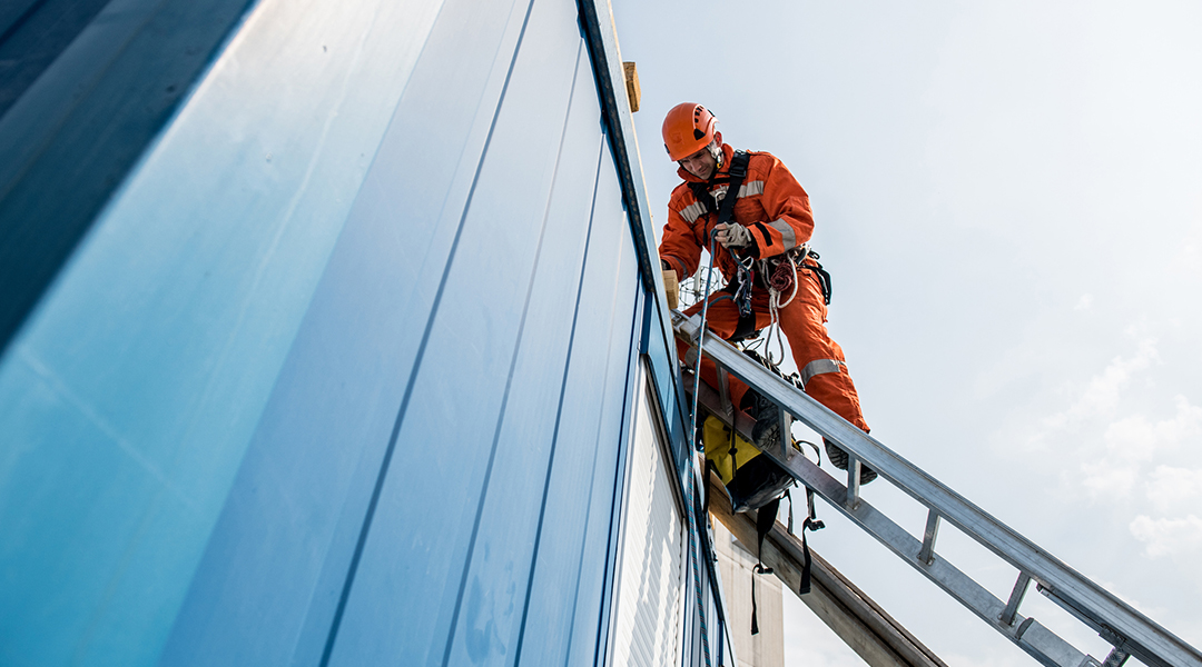 Worker exemplifying safety practices
