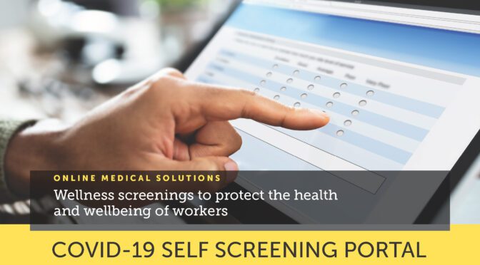 Worker Filling out COVID-19 Online Self-Screening Portal